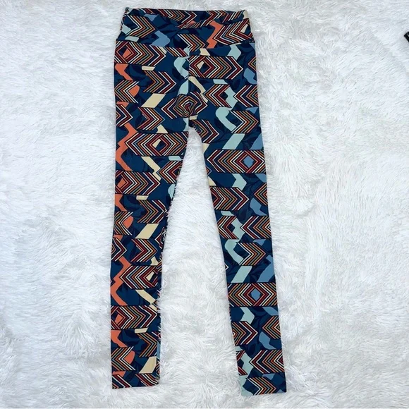 LULAROE Blue Multi Color Bold Pattern Leggings One Size - Bundle Lot of 3 - Picture 8 of 13